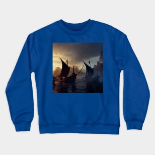 Viking Raiders on Longships Crewneck Sweatshirt